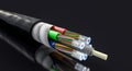 fibre optic cable on a black background Royalty Free Stock Photo