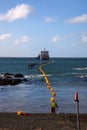 Fibre Optic cable coming ashore Royalty Free Stock Photo