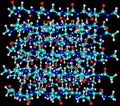 Fibroin molecular structure isolated on black background