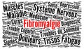 Fibromyalgia word cloud concept illustration