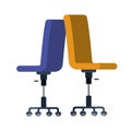 Fice chairs with white background