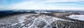 Fichtelberg highest mountain in Erzgebirge in winter panorama aerial view photo in Oberwiesenthal, Germany Royalty Free Stock Photo