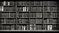 fiction library books black and white