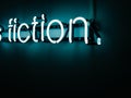 Fiction neon letter installation Royalty Free Stock Photo