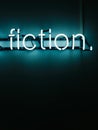 Fiction neon letters Royalty Free Stock Photo