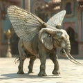 fictional animated character elephant with wings Royalty Free Stock Photo