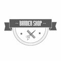 Fictional barbershop logo. Vector illustration.