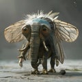 fictional character mini elephant with fly wings Royalty Free Stock Photo