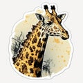 Fictional Giraffe Sticker Design Made with High-Quality Generative AI