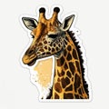 Fictional Giraffe Sticker Design Made with High-Quality Generative AI