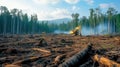 Deforested Area in the Amazon Rainforest. AI Generated Royalty Free Stock Photo