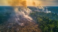 Deforested Area in the Amazon Rainforest. AI Generated Royalty Free Stock Photo