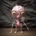 Fictional insect style character made with paper mache style. Royalty Free Stock Photo