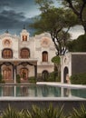 Fictional Mansion in Huixquilucan, MÃ©xico, Mexico. Royalty Free Stock Photo