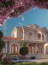 Fictional Mansion in Izmir, ?zmir, Turkey. Royalty Free Stock Photo