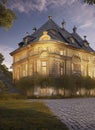 Fictional Mansion in Poznan, Wielkopolskie, Poland. Royalty Free Stock Photo