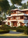 Fictional Mansion in Quilon, Kerala, India. Royalty Free Stock Photo