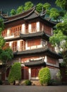 Fictional Mansion in Shangrao, Jiangxi, China. Royalty Free Stock Photo