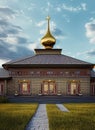 Fictional Mansion in Ulan-Ude, Buryatiya, Russia. Royalty Free Stock Photo