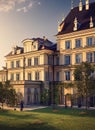 Fictional Mansion in Warsaw, Mazowieckie, Poland. Royalty Free Stock Photo