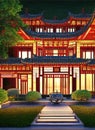 Fictional Mansion in Weinan, Shaanxi, China. Royalty Free Stock Photo