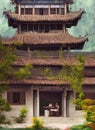 Fictional Mansion in Wusong, Anhui, China. Royalty Free Stock Photo