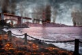 Golden Gate Bridge San Francisco Bay Destroyed and Burning