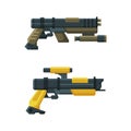 Fictional Space Gun or Blaster as Universe Energized Weapon Vector Set Royalty Free Stock Photo