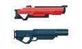 Fictional Space Gun or Blaster as Universe Energized Weapon Vector Set