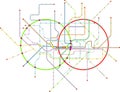 Fictional subway map, public transportation map, free copy space