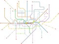 Fictional subway map, public transportation Royalty Free Stock Photo