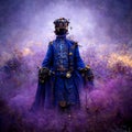 Fictional Victorian style steampunk character. Created using ai generative.