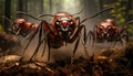 Recreation of threatening red ants Royalty Free Stock Photo