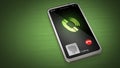 Fictitious smartphone call screen and icons. 3D illustration