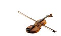 Fiddle and Bow on white Royalty Free Stock Photo