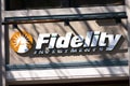 Fidelity Investments sign, logo on the branch facade Royalty Free Stock Photo