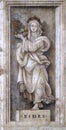 Fides, detail of Filippino Lippi`s fresco in the Santa Maria Novella church in Florence