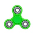 Fidget finger spinner green anti stress toy isolated on white