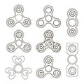 Fidget finger spinner set Royalty Free Stock Photo