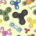 Fidget finger spinner set pattern Royalty Free Stock Photo