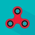 Fidget finger spinner stress, anxiety relief toy. Hand spinner icon on white background. Royalty Free Stock Photo