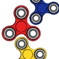 Fidget hand finger spinner stress relieving, colorful toy Royalty Free Stock Photo