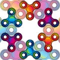 Fidget hand finger spinner stress relieving, colorful toy for removing anxiety and increasing concentration Royalty Free Stock Photo