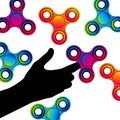 Fidget hand finger spinner stress relieving, colorful toy for removing anxiety and increasing concentration