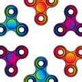 Fidget hand finger spinner stress relieving, colorful toy for removing anxiety and increasing concentration Royalty Free Stock Photo