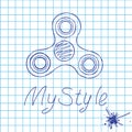 Fidget spinner hand drawn fashion vector picture