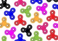 Fidget spinner icon background - toy for stress relief and improvement of attention span. Filled multicolor and black color. Isola Royalty Free Stock Photo