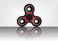 Fidget spinner icon - toy for stress relief and improvement of attention span. Filled with gray and black color. Isolated