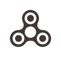 Fidget spinner icon - toy for stress relief improvement of attention span. Filled with gray color. Isolated vector