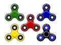 Fidget spinner icon - toy for stress relief and improvement of attention span. Filled with gray color. Isolatied vector illustrati